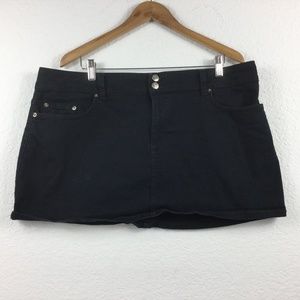 Encore Short Skirt Denim Black Women Size 3XL